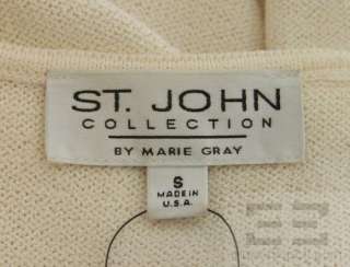 St. John Collection 2pc Cream Classic Knit Shell & Pants Set Size S/6 