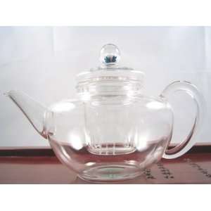    Medium Amber Glass Tea Pot, Glass Infuser
