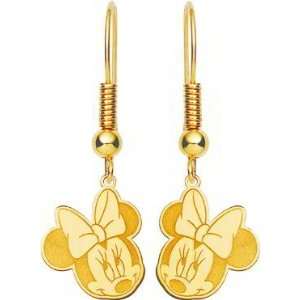  14K Gold Disney Minnie Mouse Dangle Earrings Jewelry