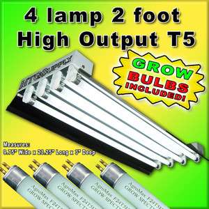 T5 HO FLUORESCENT 24 2 2ft 4 LAMP GROW LIGHT BULBS NEW  