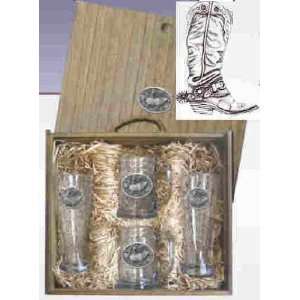 Cowboy Boot Deluxe Boxed Beer Glass Set