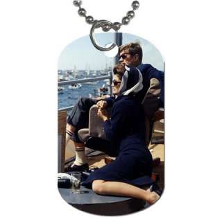 John F Kennedy Jackie Kennedy 2 Sided Dog Tag Necklace  