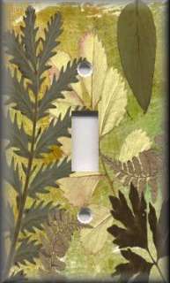 Light Switch Plate Cover   Wall Decor   Rustic Nature   Green Dried 