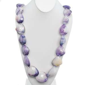  Hawaiian Lei Necklace of Lavendar Clam Shells