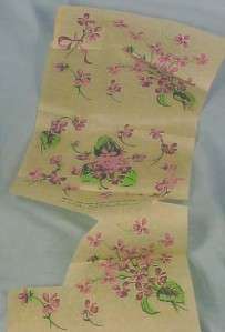   1950s SPRING VIOLET FLOWERS EMBROIDERY IRON ON TRANSFER PATTERN Unused