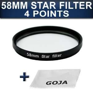  58MM 4 Points Star Filter for ANY Camera Lens with 58MM 