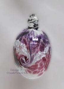  MINI EASTER EGG Ornament   Purple & Pink Hand Blown Art Glass Egg NIB