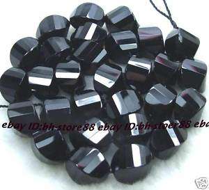 9x14mm Beautiful Black Onyx Faceted Twist Beads 15.5  