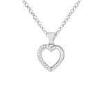  Sterling Silver Crystal Open Heart Necklace
