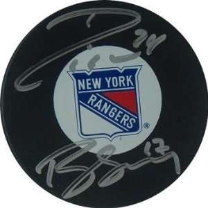  Brandon Dubinsky Autographed Hockey Puck   Ryan Callahan 