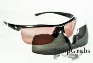 New Under Armour Stealth Sunglasses Shinny Metallic Grey Crimson UA 2 