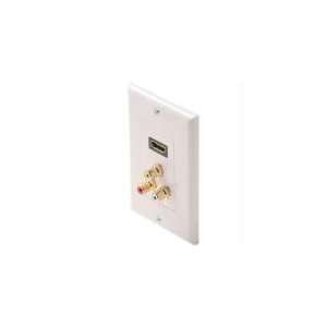   Style Hdmi Feed Thru Wall Plate With 3 Rca Stereo Jacks Electronics