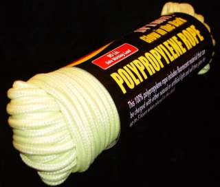GLOW IN THE DARK POLYPROPYLENE ROPE CAVE SCUBA WATER PROOF LIME/YELLOW 