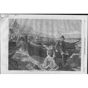  Fine Art Return Of Crew By Barwell 1860 Engra