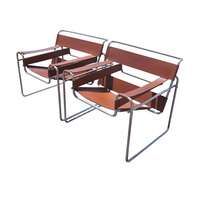Stendig Wassily Marcel Breuer Leather Chairs  