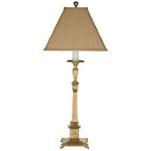  Regency Square Column Brass Table Lamp