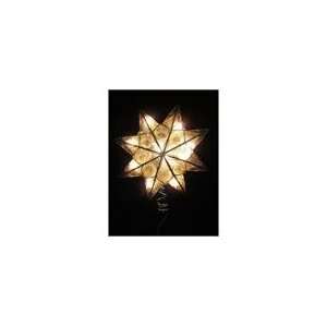  8 Lighted Capiz Shell 8 Point Gold Star Christmas Tree 