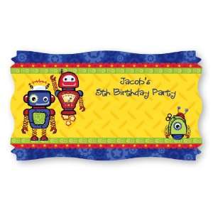  Robots   Set of 8 Personalized Birthday Party Name Tag 