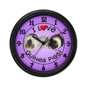  I Love Guinea Pigs Pets Wall Clock by  