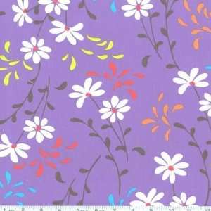  45 Wide Hippie ChicksMod Flower Purple Fabric By The 