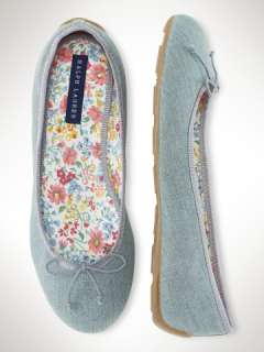 Allie Chambray Ballet Flat   Junior Junior 3.5 7   RalphLauren