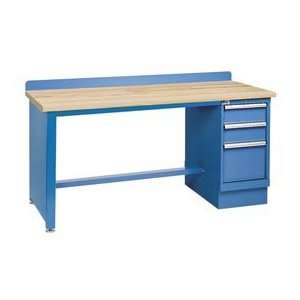  Technical Workbench W/Tech Leg, 3 Drawer Cabinet, Butcher 