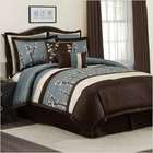 Lush Decor Cocoa Flower Comforter Set in Blue   Size Queen
