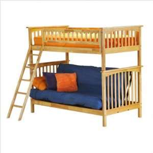  Bundle 59 Columbia Twin Over Futon Bunk Bed in Natural 