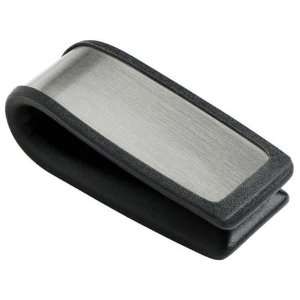  New   Neat Brushed Stainless Steel & Black Money Clip 