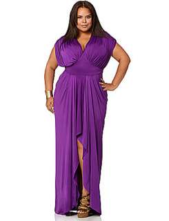   product,entityNameMiranda Draped Jersey Gown   Purple