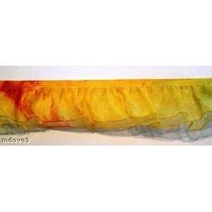  10 Yds. Stretch Edging with Double Ruffle Multi Yellow and 