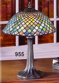 Art Nouveau Tiffany Fish Scale Table Lamp  