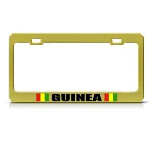  Guinea Flag Gold Country Metal license plate frame Tag 