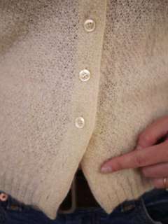 Vtg 40s Boucle Mohair Wool Initial Cardigan Sweater  