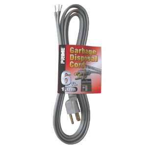   PS200606 16/3 SPT 3 Garbage Disposal Power Supply Cord, Gray, 6 Feet