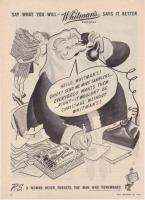 1948 Santa Claus & Elf Art Whitmans Sampler Candy Ad  