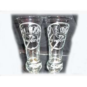  New York Yankees Circle Etched Pilsner 19.5 oz Glasses Set 