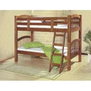   Bunkbed with Removable Ladder and Rounded Spindles