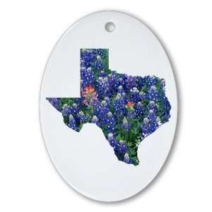  Ornament (Oval) Bluebonnets Texas Shaped 