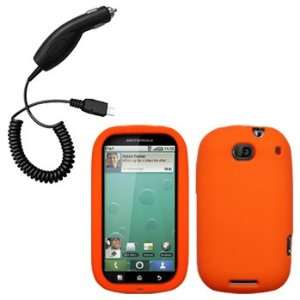   Silicone Skin / Case / Cover & Car Charger for Motorola Bravo / MB520