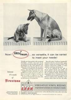 1956 Exon Vinylfoam, Vinyl, German Shepherd Dogs Ad, Vintage  