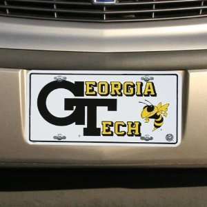  NCAA Georgia Tech Yellow Jackets White Metal License Plate 