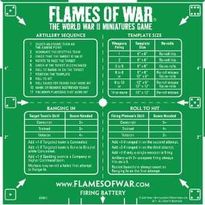  Flames of War Green Artillery Template (Imperial) Toys & Games