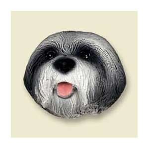 Lhasa Apso Puppy Cut Dog Magnet   Gray 