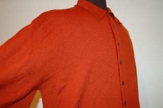   front SHIRT STYLE MERINO WOOL SWEATER sz XL   Burnt Orange  