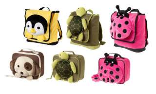 Gymboree NWT Boys Girls Plush Backpack Lunchbox Penguin Turtle Ladybug 