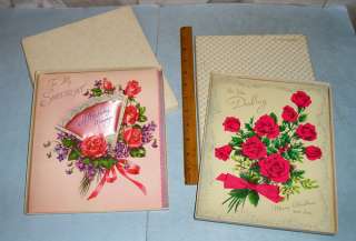   Vintage 1940s Oversize Sweetheart Christmas & Birthday Cards in Boxes