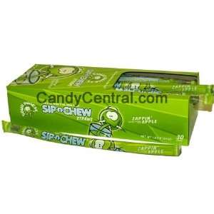 Sour Punch Sip N Chew Straw Zapin Apple (30 Ct)  Grocery 