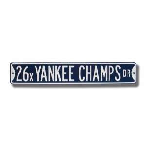   Yankee Champs Dr 6 x 36 MLB Baseball Street Sign