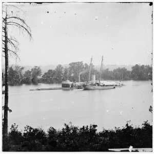  Reprint James River, Virginia. U.S. monitor CANONICUS taking on coal 